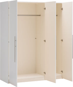 Armoire à portes battantes MODUL ONE - Crème / L : 152,0 cm x P : 59,0 cm x H : 195,0 cm