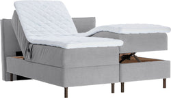 LUNE Boxspringbett - Hellgrau / B: 180.0 cm x T: 200.0 cm