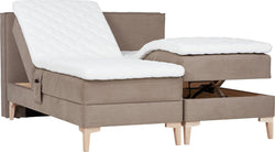 Lit à sommier LUNE - Beige / L : 160,0 cm x P : 200,0 cm