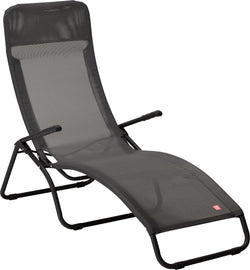 PATA II Chaise longue - Noir / L: 65.0 cm x P: 144.0 cm x H: 106.0 cm