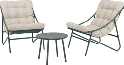 LA MADDALENA Lounge-Set (2Sessel 1Tisch) - Jungle green / B: 65.0 cm x T: 85.0 cm x H: 40.0 cm