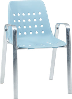 Chaise BERMUDA de Schaffner - Bleu pastel / L : 55,0 cm x P : 63,0 cm x H : 79,0 cm