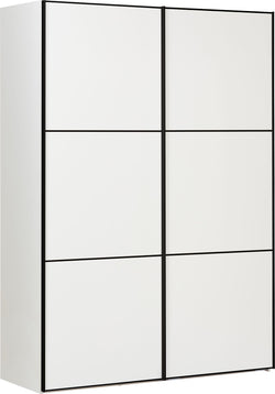 MODUL Schwebetürenschrank - Weiss / B: 152.0 cm x T: 65.0 cm x H: 220.0 cm