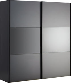 MODUL Schwebetürenschrank - Anthrazit / B: 202.0 cm x T: 65.0 cm x H: 220.0 cm