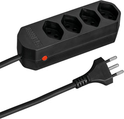 Multipresa COMPACT - nera / 4 prese tipo 13, 1,5 m
