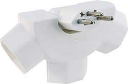 Adattatore multiplo PEACOCK - Bianco / 3 x tipo 13, inclinabile a 180 gradi