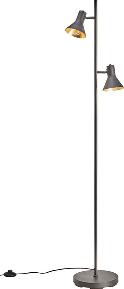 NINA Stehleuchte - Schwarz, Goldfarbig / B: 33.5 cm x T: 23.0 cm x H: 144.0 cm