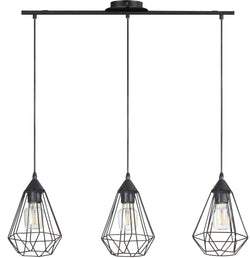 pendant lamp TARBES - Schwarz / L: 79.0 cm x P: 17.5 cm x H: 110.0 cm