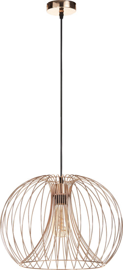 LORENA Hängeleuchte - Kupferfarbig / B: 40.0 cm x T: 40.0 cm x H: 120.0 cm