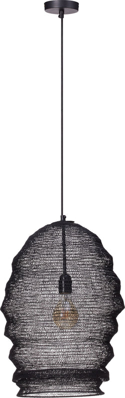 ROBERTO Hängeleuchte - Schwarz / B: 33.0 cm x T: 33.0 cm x H: 210.0 cm