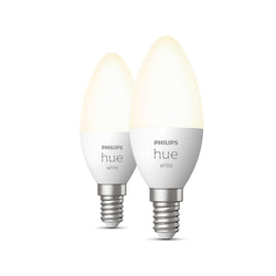 Philips hue WHITE LED Lampe - Transparent / E14, 470 lm, 2 Stk.