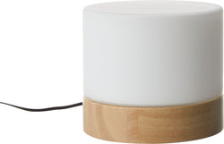 FLORA Lampe de table - Blanc, naturel / L: 12.0 cm x P: 12.0 cm x H: 10.5 cm