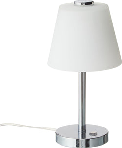 EMERALD Lampe de table - Argent, blanc / L: 15.0 cm x P: 11.0 cm x H: 29.0 cm