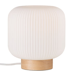 Lampe de table LE_MILFORD nature - Naturel, Blanc / H : 21,7 cm x P : 20,0 cm