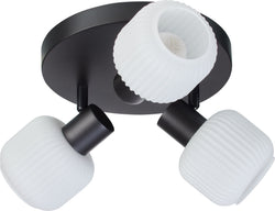 RINO Spot lamp 3flg. - Schwarz, Weiss / H: 15.0 cm x D: 22.0 cm