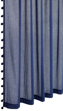 Rideau prêt à poser TIMO « Tag » - L : 140,0 cm x H : 260,0 cm / Bleu foncé
