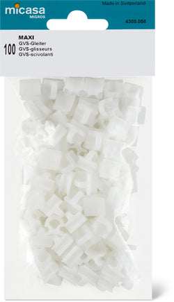 Glissière MAXI avec œillet transversal - Blanc / L : 10,0 mm x P : 9,0 mm x H : 9,0 mm