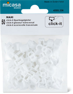 Patins CLICK-IT MAXI avec œillet transversal - Blanc / L : 8,0 cm x P : 11,0 cm x H : 2,5 cm