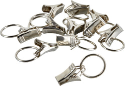 RING MIT KLAMMERN Vorhangringe mit Klammern - Silber / B: 40.0 mm x T: 21.0 mm x H: 11.0 mm