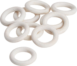 BOIS Anneaux de rideaux - Blanc / L: 42.0 mm x P: 8.0 mm