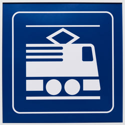 PICTO Bild Zug 60x60cm - Blau / B: 62.5 cm x T: 1.5 cm x H: 62.5 cm