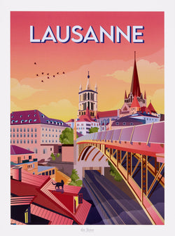 La Jonx LAUSANNE Poster - B: 30.0 cm x T: 0.1 cm x H: 40.0 cm