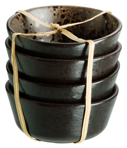 OEIRAS SCHUESSEL 4ER-SET SCHWARZ D8CM - Schwarz / H: 3.5 cm