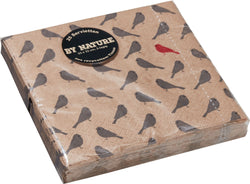 BIRD Serviettes de table en papier - Gris, naturel / L: 33.0 cm x P: 33.0 cm x H: 0.1 cm