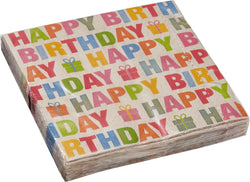 HAPPY Serviettes de table en papier - Multicolore / L: 33.0 cm x P: 33.0 cm x H: 0.1 cm