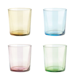 RAW GLASS Set de verres à eau - Multicolore / Hauteur : 8,5 cm