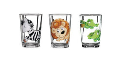 HAPPY ZOO Set de verres à eau - Transparent / L: 25.0 cm x P: 7.0 cm x H: 10.0 cm