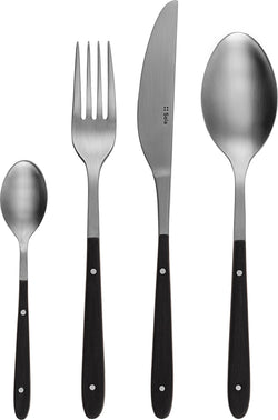 Set de couverts KALYPSO, 16 pièces - Noir / L : 12,5 cm x l : 28,5 cm x H : 8,0 cm