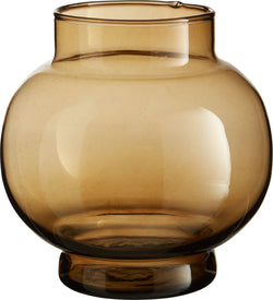 VIOLA Vase amber recycled D19cm - Verde oliva / A: 19.0 cm