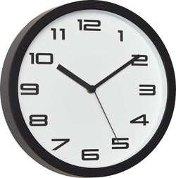 Horloge murale CLASSIC - L : 25,0 cm x P : 4,0 cm x H : 25,0 cm / Blanc / Noir