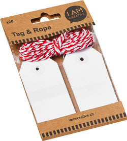 BIANCA Anhänger weiss, eckig, 20 Stück - Weiss / B: 4.5 cm x H: 7.5 cm