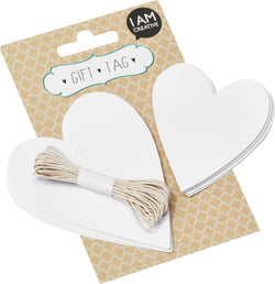 HEART Geschenkanhänger weiss - Weiss / B: 6.5 cm x H: 8.0 cm