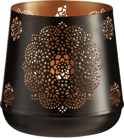 MIRA Windlicht - Schwarz / H: 16.0 cm