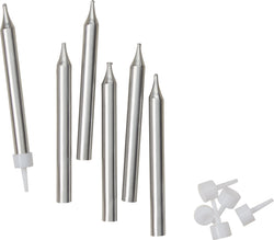 LELA Tortenkerzen silber 6 Stk inkl. Hal - Silber / T: 8.0 cm