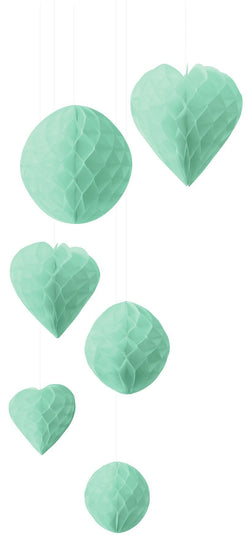 ROSY Papierbälle Herz & Rund mint 6 Stk. - Mint