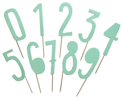 NUMBERS Torten Topper mint 13 cm 10 Stk. - Mint / T: 13.0 cm