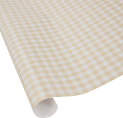 VICHY BEIGE Carta da regalo - Beige, Bianco / L: 70.0 cm x L 300 cm