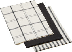 NAYRA Serviette de cuisine Set - Noir / L: 50.0 cm x H: 70.0 cm