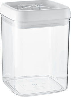 NOA Vorratsdose - Transparent, Weiss / B: 12.8 cm x T: 12.8 cm x H: 17.8 cm