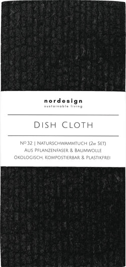 NORDESIGN Set de lingettes éponge - Noir