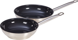 Set de poêles 2pcs. - noir / argent / P: 26.5 cm x L: 49.5 cm x H: 10.0 cm