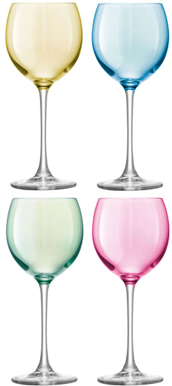 LSA POLKA Set de verres a vin - Multicolore / Hauteur : 20,5 cm