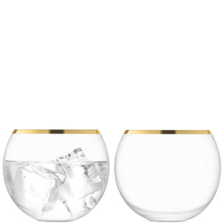LSA LUCA Set de verres à eau - Or, Transparent / Hauteur : 7,8 cm