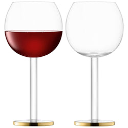 LSA LUCA Set de verres a vin - Or, Transparent / Hauteur : 19,4 cm