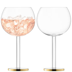 Luca Ballonglas 2er Set 560ml gold - Gold, Transparent / H: 20.1 cm