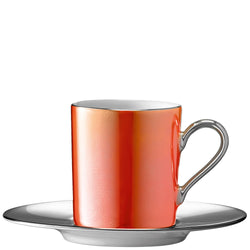 LSA PALAZZO Kaffeetasse & Unterteller - Dunkelorange / H: 6.0 cm